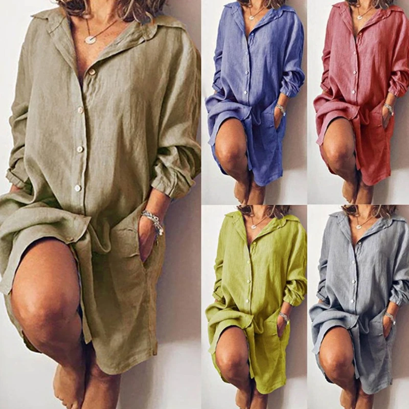 Sexy Front Split Button Dress Long Sleeve Oversized Shirt Dress Baggy Summer Pocket Sukienka Pleated Women Dress 5xl Big Size
Sexy Front Split Button Dress Long Sleeve Oversized Shirt Dress Baggy Summer Pocket Sukienka Pleated Women Dress 5xl Big Size