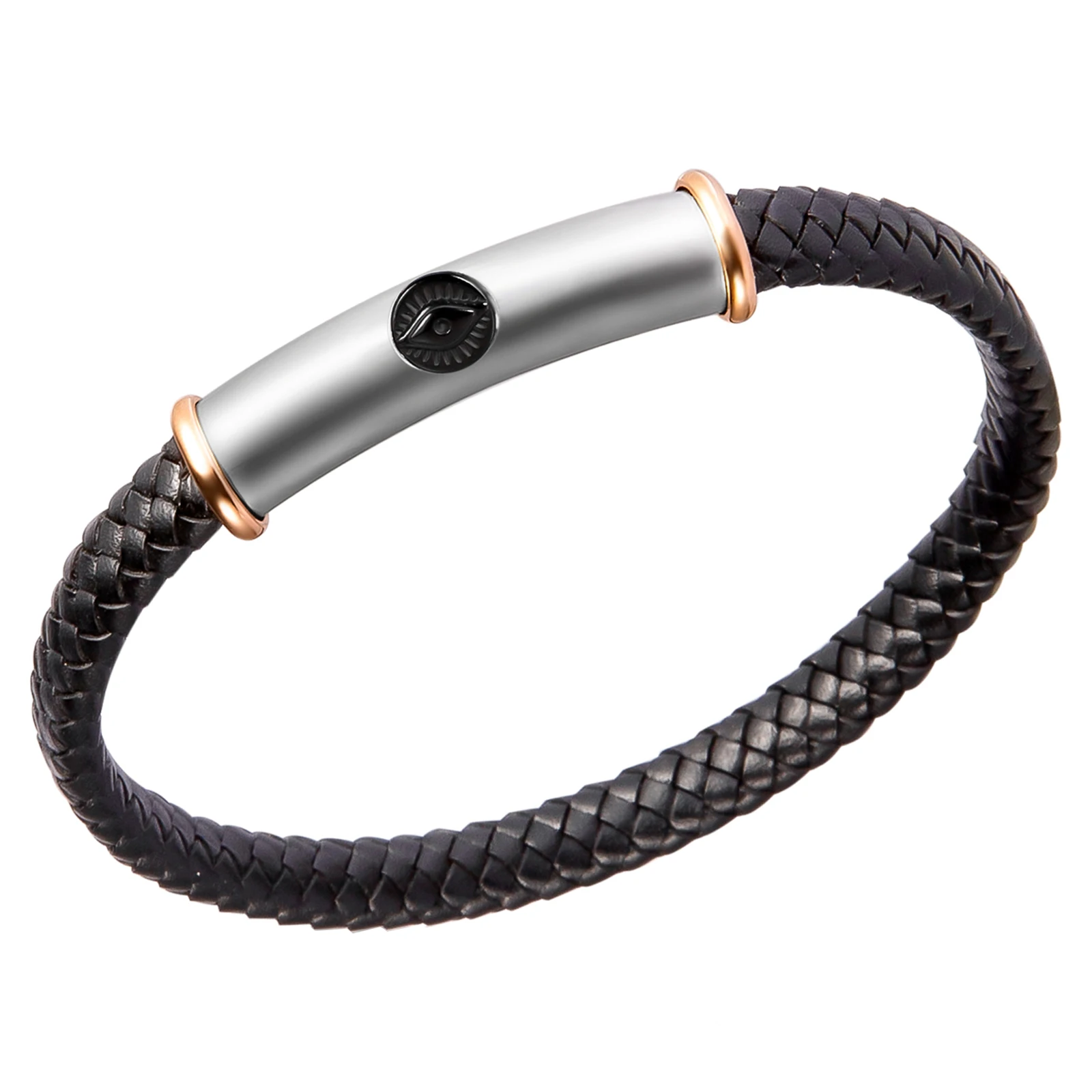 Evil Eye Angel Wing Half Moon Black Braided Genuine Leather Cuff Bracelets,Men 316L Stainless steel Leather Bracelet for boys 
Evil Eye Angel Wing Half Moon Black Braided Genuine Leather Cuff Bracelets,Men 316L Stainless steel Leather Bracelet for boys
