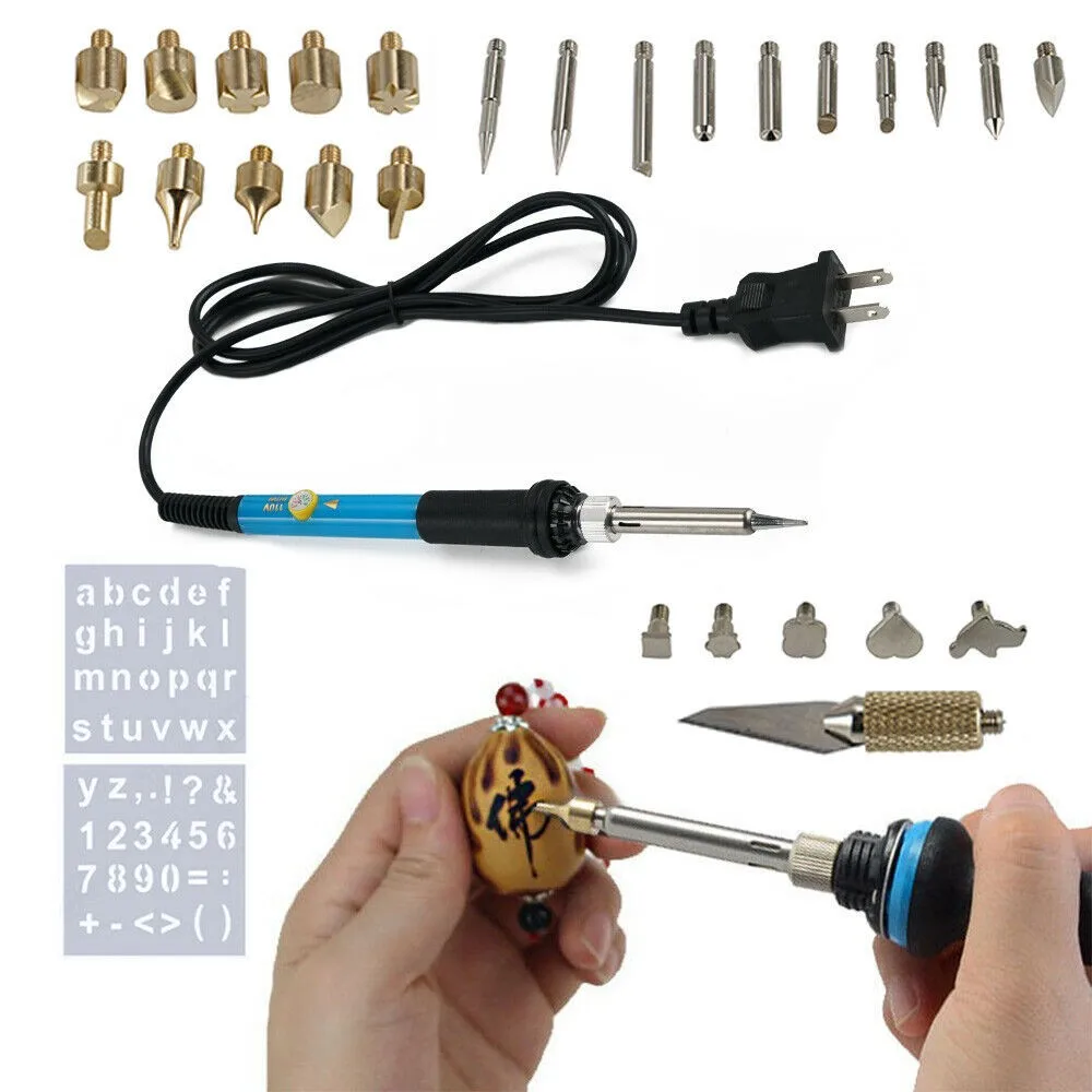 30Pcs 60W 110V/220V Wood Burning Pen Soldering Tool Set Pyrography Kit Brass +Tips Welding Repair Tools
30Pcs 60W 110V/220V Wood Burning Pen Soldering Tool Set Pyrography Kit Brass +Tips Welding Repair Tools