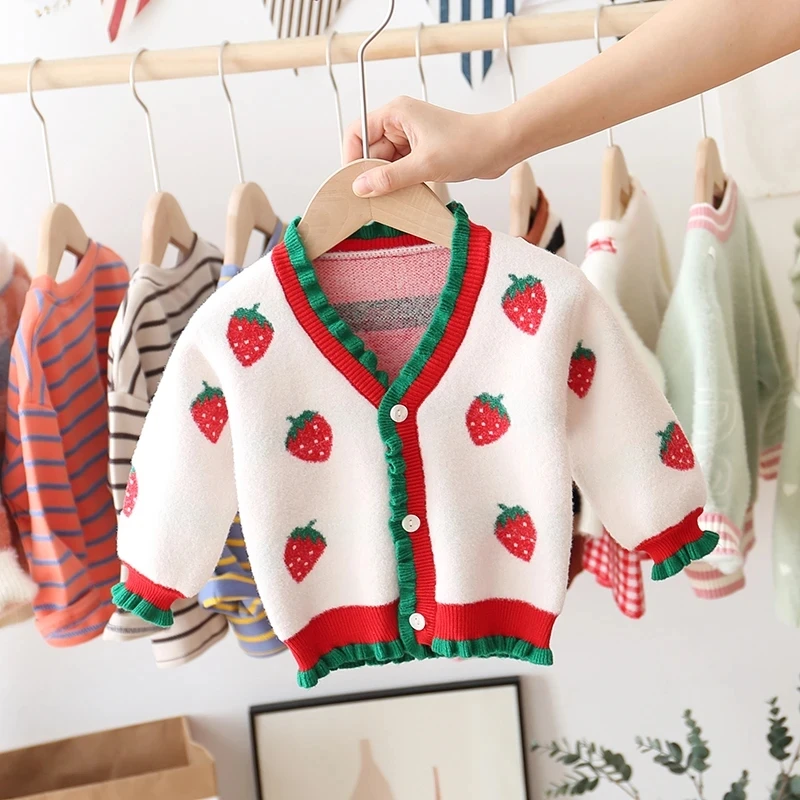 Casual Kids Girl Boy Knit Sweaters Autumn Winter Strawberry Loose Jumpers Children V Neck Long Sleeve Warm Pullover Tops 3-7Y
Casual Kids Girl Boy Knit Sweaters Autumn Winter Strawberry Loose Jumpers Children V Neck Long Sleeve Warm Pullover Tops 3-7Y