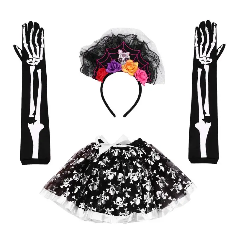 1 Set Halloween Skull Theme Skirt Gloves Headdress Kids Costume for Masquerade Cosplay
1 Set Halloween Skull Theme Skirt Gloves Headdress Kids Costume for Masquerade Cosplay