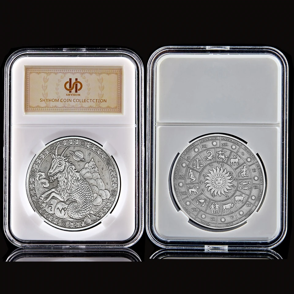

Коллекция 2021 года, рельефный символ зодиака, символ зодиака евро, редкое значение, Козерог, коллекция металлических сувенирных монет