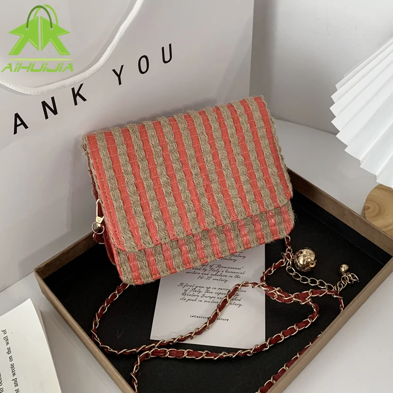 Straw Weave Casual Shoulder Messenger Bags 2021 Summer New High-quality PU Women's Designer Handbag Striped Chain Crossbody Bags
Straw Weave Casual Shoulder Messenger Bags 2021 Summer New High-quality PU Women's Designer Handbag Striped Chain Crossbody Bags