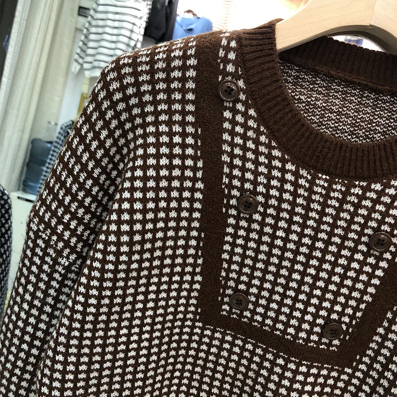 2020 autumn Fashion Women Plaid Pullovers Long Sleeve Bat Sweater Women Tops Pull Streetwear Manteau Femme Hiver Warm
2020 autumn Fashion Women Plaid Pullovers Long Sleeve Bat Sweater Women Tops Pull Streetwear Manteau Femme Hiver Warm