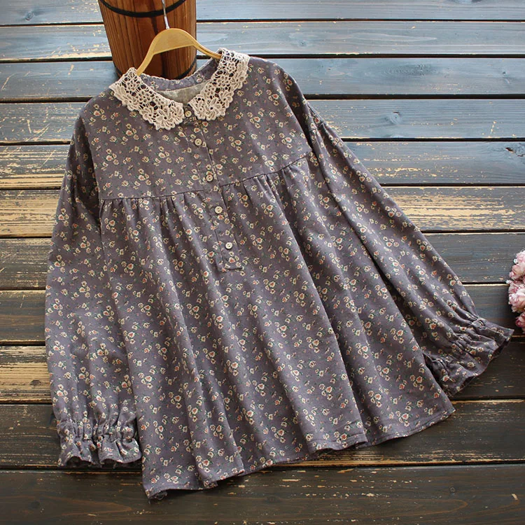 Lamtrip Lace Peter Pan Collar Rustic Flowers Print Loose Long Sleeve Shirt Blouse Women 2021 Spring
Lamtrip Lace Peter Pan Collar Rustic Flowers Print Loose Long Sleeve Shirt Blouse Women 2021 Spring