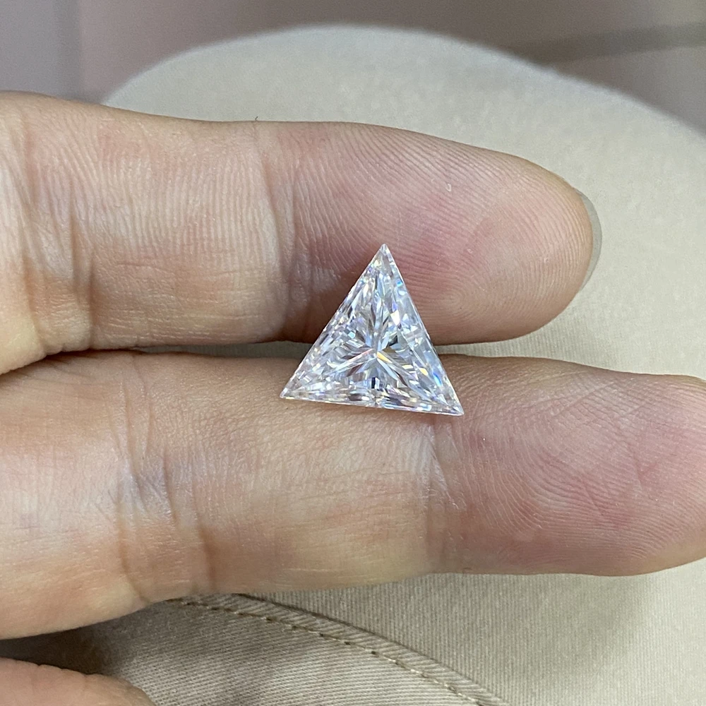 

VVS D синтетический Муассанит треугольной огранки 6x6 мм до 12x12 мм GRA белый незакрепленный драгоценный камень для ювелирных изделий