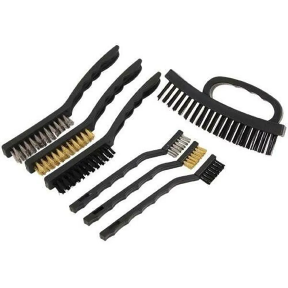 Neilsen 7pc Multipurpose Mini Wire Hand Brush Ideal For Rust Dirt Removal Set Nylon Brass &Steel For Lighter Tasks, Brass Plated
Neilsen 7pc Multipurpose Mini Wire Hand Brush Ideal For Rust Dirt Removal Set Nylon Brass &Steel For Lighter Tasks, Brass Plated