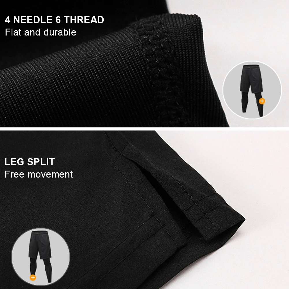 Men Fake Two Pieces Compression Quick Dry Elastic Waist Pants Skinny Drawstring Bodybuilding Jogger Tight Leggings Trousers
Men Fake Two Pieces Compression Quick Dry Elastic Waist Pants Skinny Drawstring Bodybuilding Jogger Tight Leggings Trousers