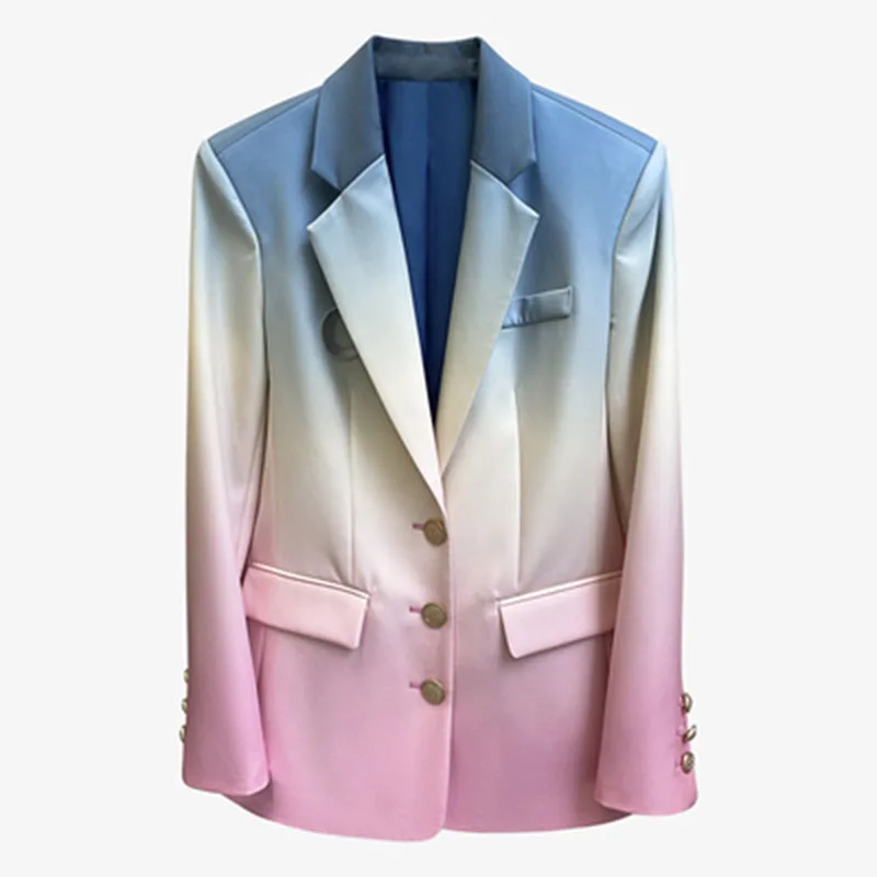 A Minority ModelWomen Colorful Gradual Color Blazer New Notched Long Sleeve Loose Causal Jacket Fashion 2020 Spring Autumn Style
A Minority ModelWomen Colorful Gradual Color Blazer New Notched Long Sleeve Loose Causal Jacket Fashion 2020 Spring Autumn Style