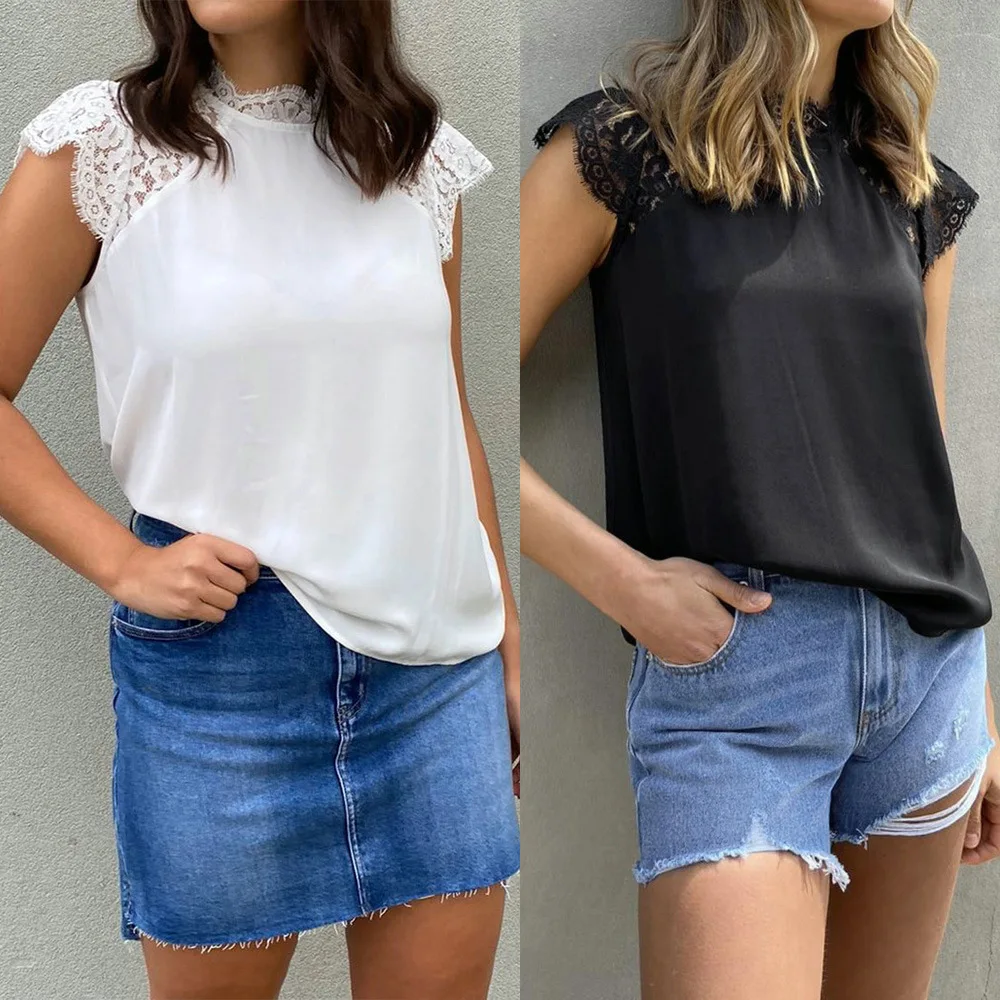 Women Solid Color T-Shirts Patchwork Design Lace Decor See Through O-Neck Short Sleeve 2022 Summer Slim Pullovers Fallow Top
Women Solid Color T-Shirts Patchwork Design Lace Decor See Through O-Neck Short Sleeve 2022 Summer Slim Pullovers Fallow Top