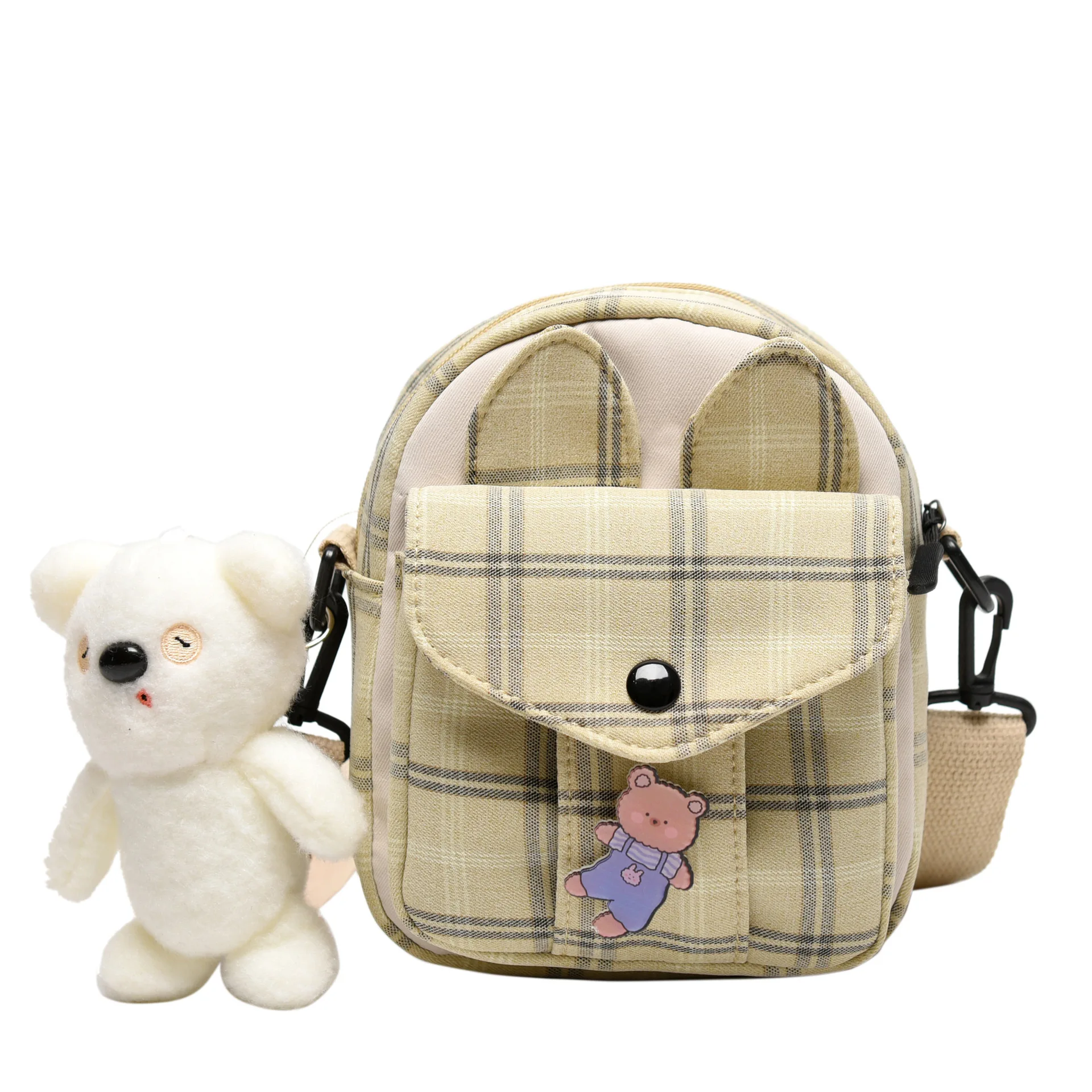 New Cartoon Cute Plaid Small Bag Female Korean Style Student Plush Pendant Plaid Casual Bag Shoulder Bag Messenger Bag
New Cartoon Cute Plaid Small Bag Female Korean Style Student Plush Pendant Plaid Casual Bag Shoulder Bag Messenger Bag