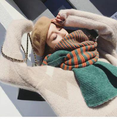 Korean fashion color matching striped knitted wool scarf warm in winter satin scarf scarfs for ladies silk scarf women scarves
Korean fashion color matching striped knitted wool scarf warm in winter satin scarf scarfs for ladies silk scarf women scarves
