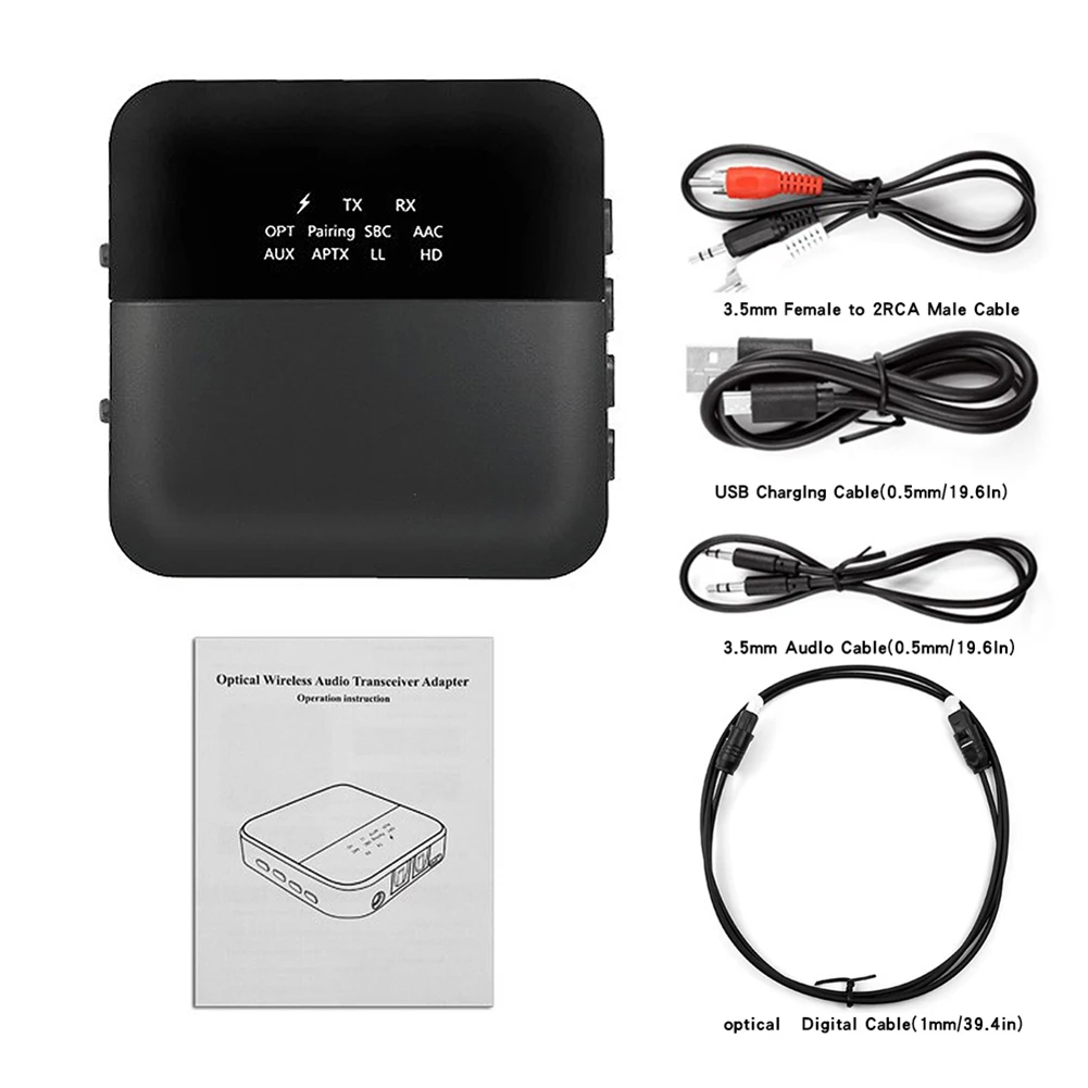 Bluetooth 5.0 Audio Adapter Transmitter and Receiver aptX Low Latency with Optical AUX 3.5mm for Phones Speakers Headphones
Bluetooth 5.0 Audio Adapter Transmitter and Receiver aptX Low Latency with Optical AUX 3.5mm for Phones Speakers Headphones