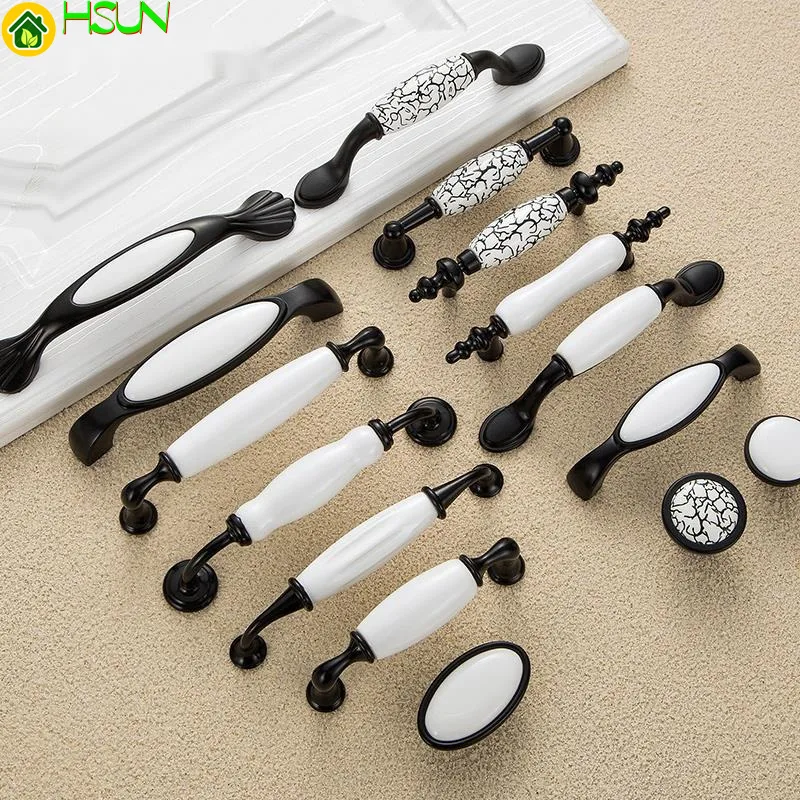Style Door Handles Rural Black White Ceramic Drawer Pulls Crackle Kitchen Cabinet Handles and Knobs Furniture Handles
Style Door Handles Rural Black White Ceramic Drawer Pulls Crackle Kitchen Cabinet Handles and Knobs Furniture Handles
