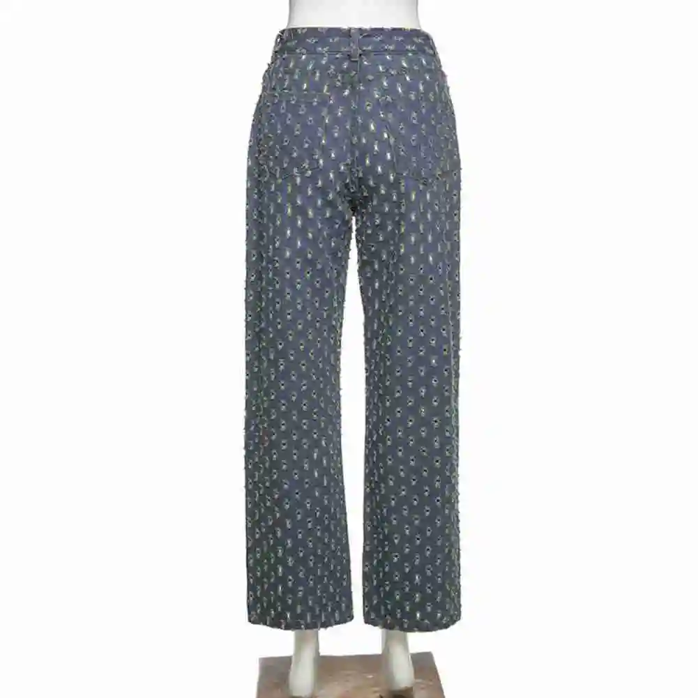 Fashion Plaid Hollow Out Streetwear Jeans Women Club High Waist Button Fly Straight Pants Street Style Denim Pants Mujer 
Fashion Plaid Hollow Out Streetwear Jeans Women Club High Waist Button Fly Straight Pants Street Style Denim Pants Mujer