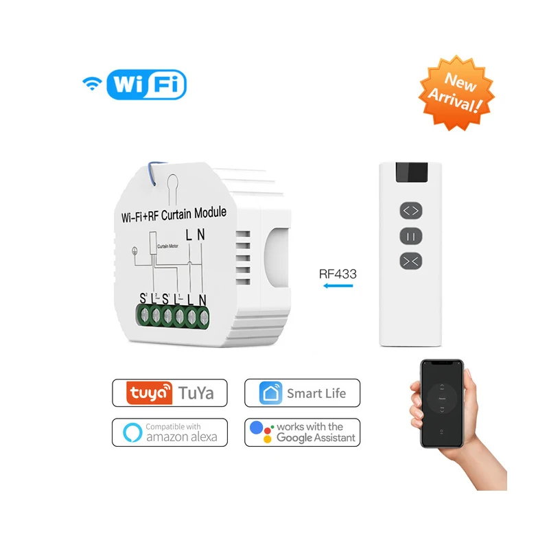 Tuya WiFi RF Roller Blinds Smart Curtain Switch Module Shutter Motor Wireless Remote Control Work With Google Home Alexa
Tuya WiFi RF Roller Blinds Smart Curtain Switch Module Shutter Motor Wireless Remote Control Work With Google Home Alexa