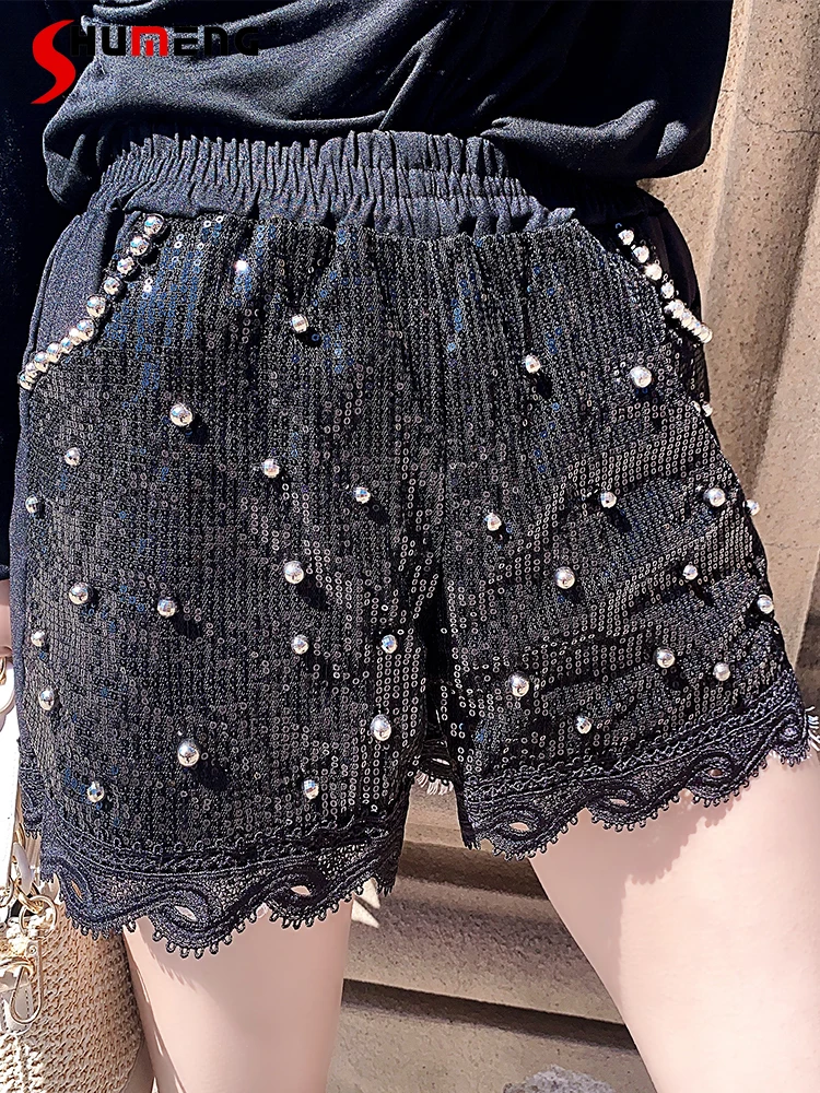Casual Woman Black and White High Waist Sequined Shorts Women's Summer 2022 New European Beaded Loose Hot Pants Fashion Ins
Casual Woman Black and White High Waist Sequined Shorts Women's Summer 2022 New European Beaded Loose Hot Pants Fashion Ins