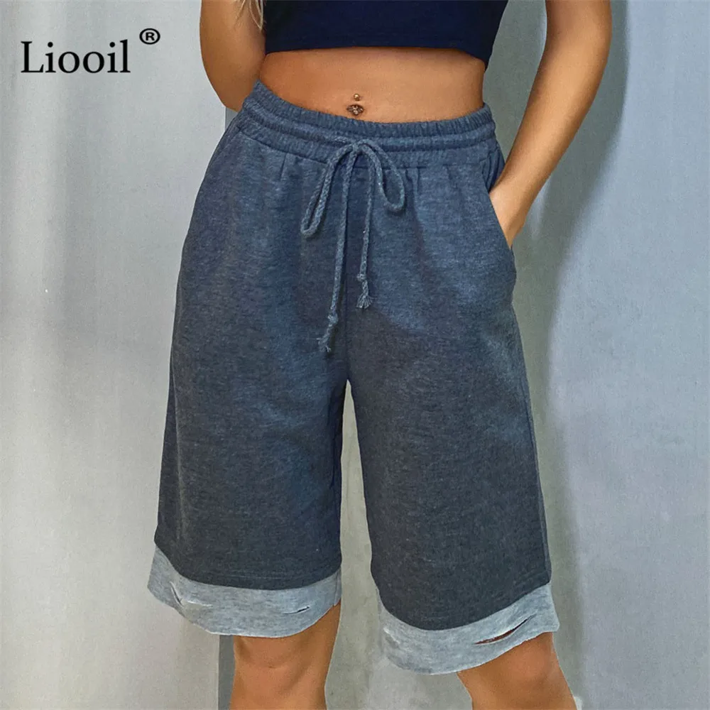 Liooil Casual Drawstring Shorts For Women Knee-length High Waist With Pockets 2021 Summer Fake Two Pieces Loose Gray Sweatshorts
Liooil Casual Drawstring Shorts For Women Knee-length High Waist With Pockets 2021 Summer Fake Two Pieces Loose Gray Sweatshorts