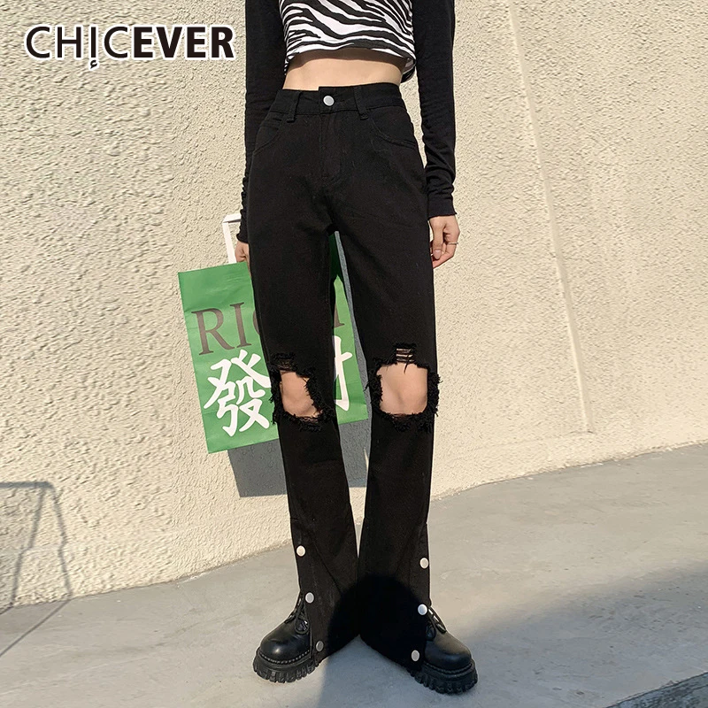 CHICEVER Irregular Cut Out Slim Pockets Jeans Female High Waist Buttons Temperament Fashion Pant For Women Autumn Style 2021 New
CHICEVER Irregular Cut Out Slim Pockets Jeans Female High Waist Buttons Temperament Fashion Pant For Women Autumn Style 2021 New