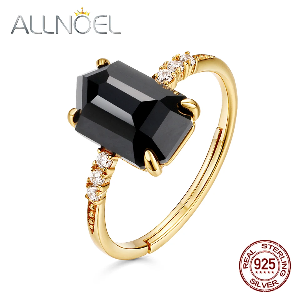 ALLNOEL 925 Sterling Silver Ring For Women Natural Irregular Black Agate White Zircon Ring Gold-Plated Engagement Fine Jewelry 
ALLNOEL 925 Sterling Silver Ring For Women Natural Irregular Black Agate White Zircon Ring Gold-Plated Engagement Fine Jewelry