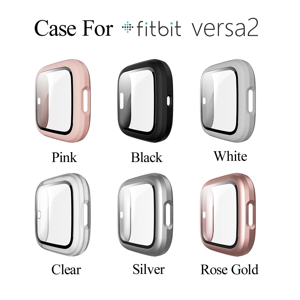 360 Full Cover 9H Tempered Glass Screen Protector Hard Matte PC Case Shell for Fitbit Versa 2 Band Smart Watch Accessories 
360 Full Cover 9H Tempered Glass Screen Protector Hard Matte PC Case Shell for Fitbit Versa 2 Band Smart Watch Accessories