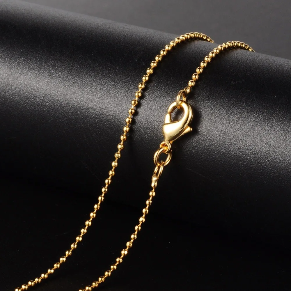 2 Pc Brass Necklace Making Ball Chain Faceted with Lobster Clasp Golden 17.13 inches; 1.2mm
2 Pc Brass Necklace Making Ball Chain Faceted with Lobster Clasp Golden 17.13 inches; 1.2mm