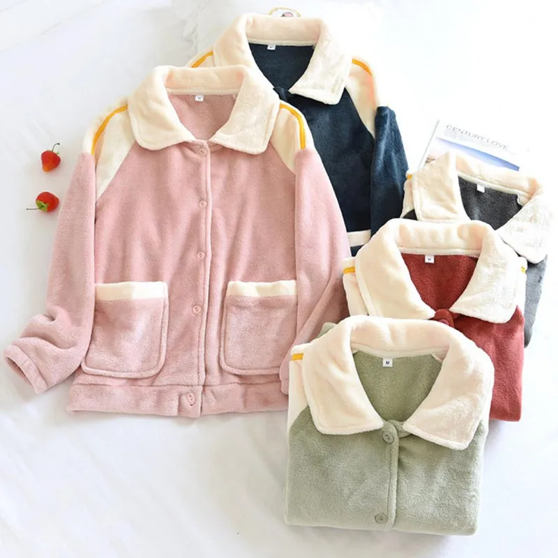 Flannel Pajamas For Women Winter Thick Casual Shirts Soft Warm Patchwork Lounge Wear Home Cloth Retro Pyjama Coat Sleepwear Muje
Flannel Pajamas For Women Winter Thick Casual Shirts Soft Warm Patchwork Lounge Wear Home Cloth Retro Pyjama Coat Sleepwear Muje