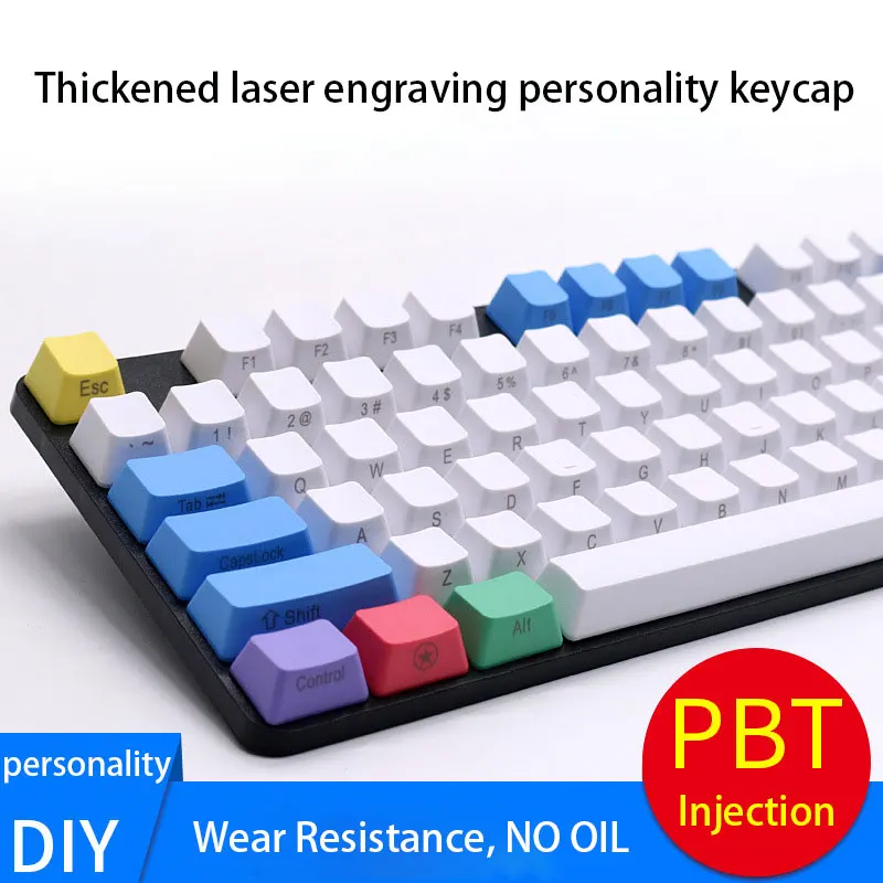 108 Key PBT Chalk Keyset Backlight keycaps Top / Side / Blank Engraving Personality For Ikbc Cherry MX Annie Mechanical Keyboard
108 Key PBT Chalk Keyset Backlight keycaps Top / Side / Blank Engraving Personality For Ikbc Cherry MX Annie Mechanical Keyboard