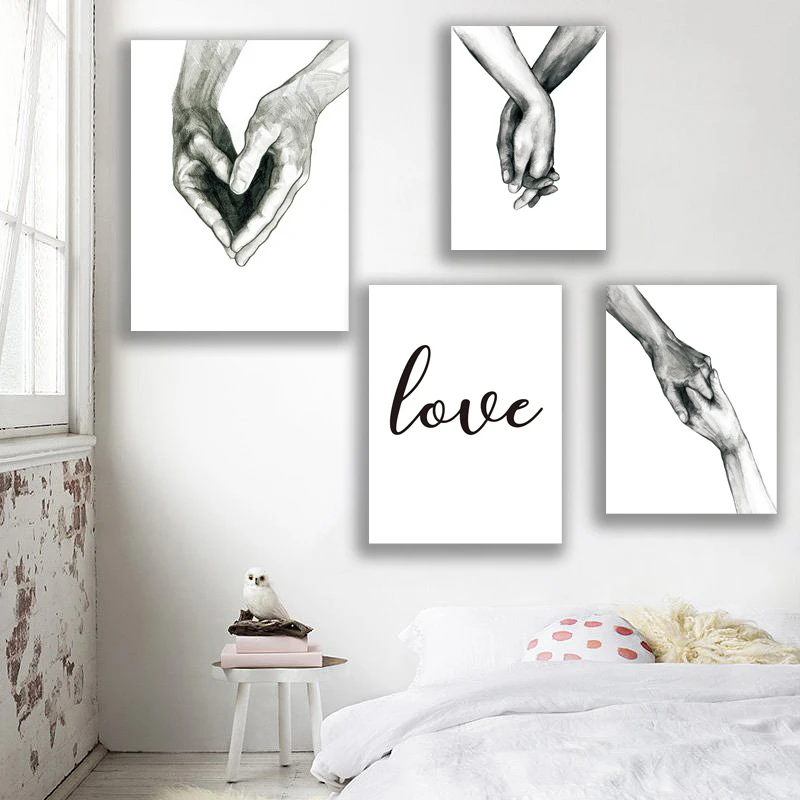 Black and White Love Holding Hands Canvas Painting Wall Art Pictures Nordic Posters And Prints Living Room Corridor Home Decor
Black and White Love Holding Hands Canvas Painting Wall Art Pictures Nordic Posters And Prints Living Room Corridor Home Decor