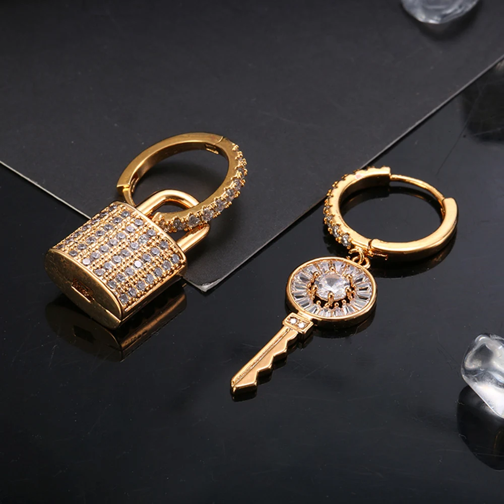 New Fashion CZ Zircon Key&Lock Hoop Earrings For Women Asymmetry Rose Gold Silvery Small Hoops Female Luxury Earing Jewelry Gift
New Fashion CZ Zircon Key&Lock Hoop Earrings For Women Asymmetry Rose Gold Silvery Small Hoops Female Luxury Earing Jewelry Gift