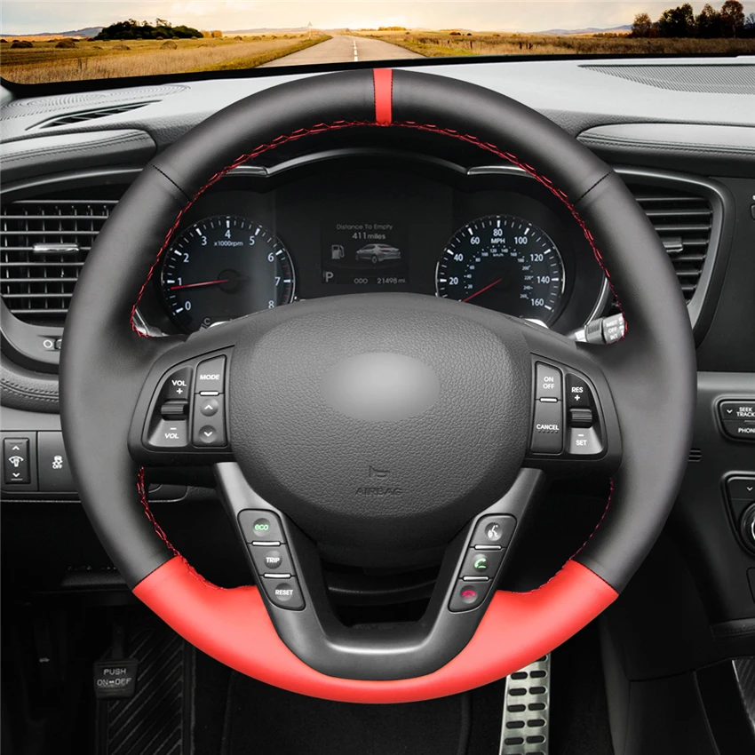 for Kia K5 Optima 2011 2012 2013 Hand-stitched DIY Black And Red Artificial Leather Steering Wheel Covers car accessories
for Kia K5 Optima 2011 2012 2013 Hand-stitched DIY Black And Red Artificial Leather Steering Wheel Covers car accessories
