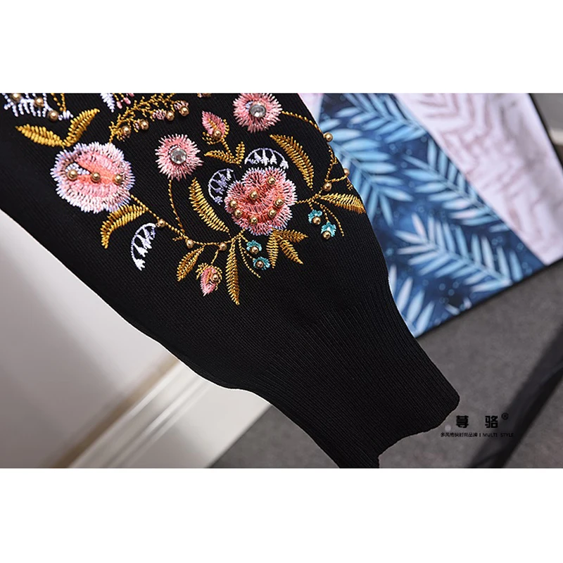 Korean Fashion Black Embroidery Flowers Knit Tracksuits Set Women 2pc Loose Casual Pullover Sweater Pencil Pants Outfits Female
Korean Fashion Black Embroidery Flowers Knit Tracksuits Set Women 2pc Loose Casual Pullover Sweater Pencil Pants Outfits Female