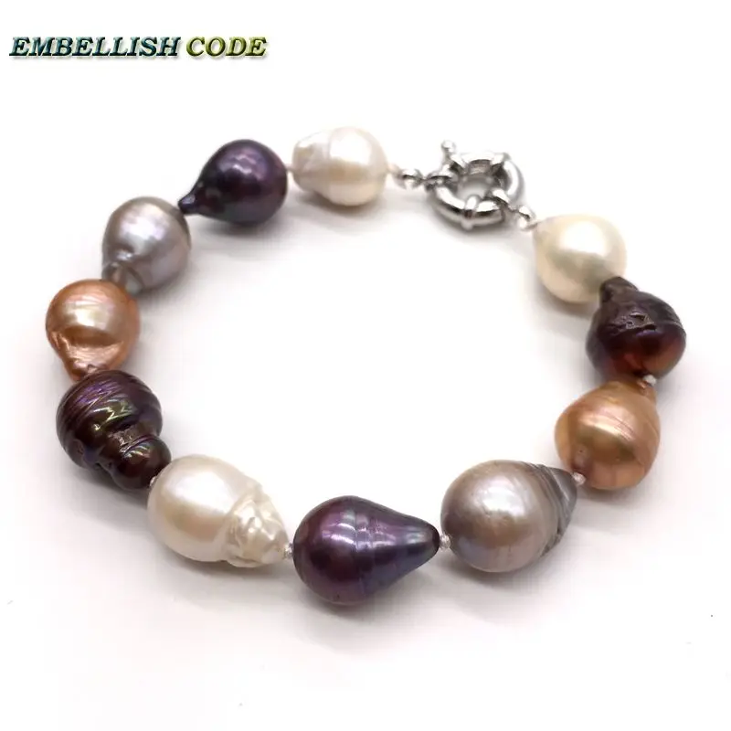 Baroque Bracelet White Blue Gray Yellow Brown Tissue Nucleated Flame Ball Pear Shape Freshwater Pearls Special For Lady
Baroque Bracelet White Blue Gray Yellow Brown Tissue Nucleated Flame Ball Pear Shape Freshwater Pearls Special For Lady