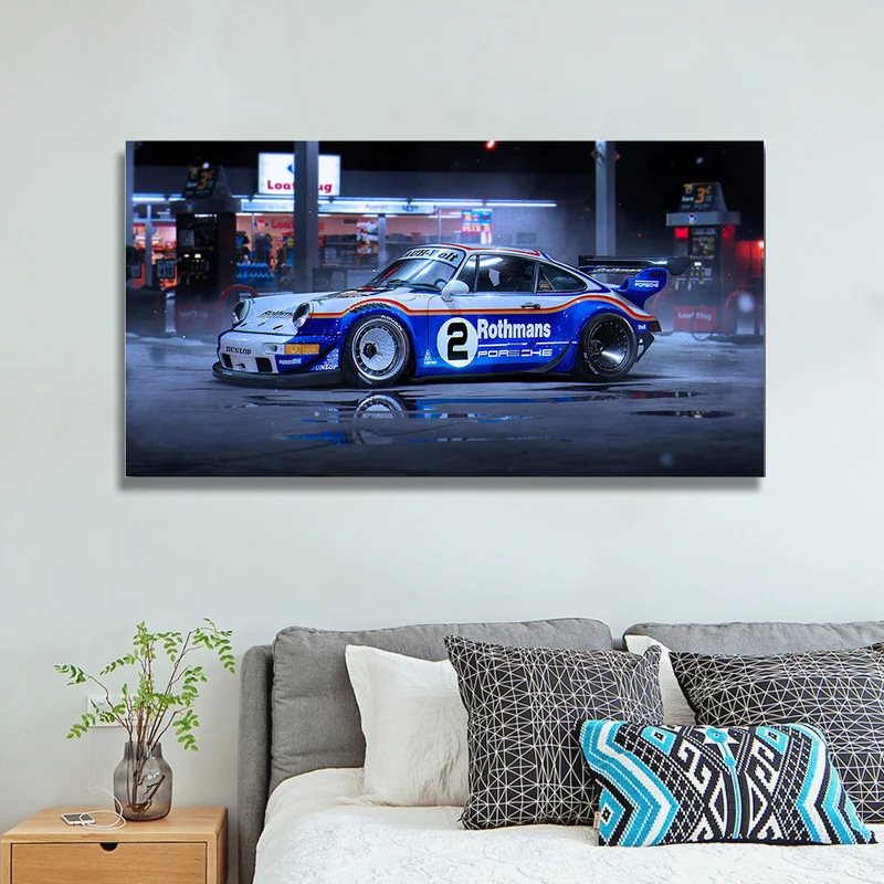 

Manipulated Sport Race Cars Vehicle Fabric Posters Living Room Home Decor Wall Decorative Canvas Paintings Art Prints Unframed