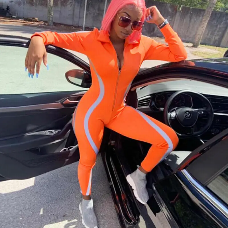 Autumn Sports Tracksuits Women Striped Reflective Jumpsuits Girl Long Sleeve Zip Jumpsuit Casual Skinny Playsuit Plus Size S-2XL
Autumn Sports Tracksuits Women Striped Reflective Jumpsuits Girl Long Sleeve Zip Jumpsuit Casual Skinny Playsuit Plus Size S-2XL