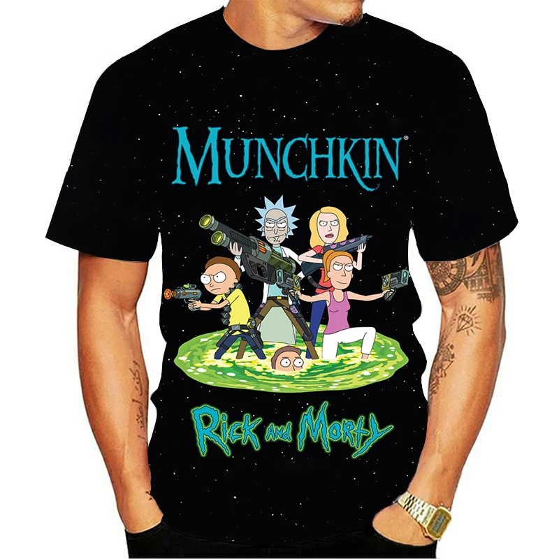 Men Clothes New Mens Summer Cartoon Rick Print Men Short Sleeve T-shirt 3d Print T Shirt Casual Breathable Funny T Shirts