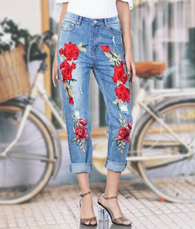 2020 Ladies High Waist Mom Female Floral Jeans for Women Trousers Denim Pencil Pants Ripped Jeans Woman Straight Mujer Femme
2020 Ladies High Waist Mom Female Floral Jeans for Women Trousers Denim Pencil Pants Ripped Jeans Woman Straight Mujer Femme