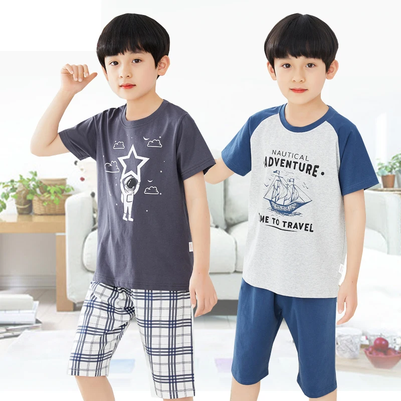 Teen Pajamas Summer Children's Clothing Sets Short-sleeved Pyjamas Kids Boys Home Clothes Cotton Sleepwear For 6 8 10 12 15Years
Teen Pajamas Summer Children's Clothing Sets Short-sleeved Pyjamas Kids Boys Home Clothes Cotton Sleepwear For 6 8 10 12 15Years
