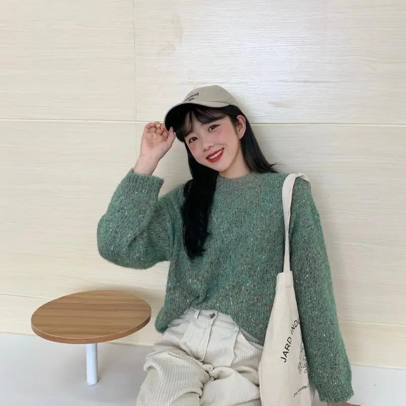 2019 Autumn Winter Sweater Korean Women Solid Color Sweater Long Sleeve O Neck Fashion Loose Slim Sweater Female Tops
2019 Autumn Winter Sweater Korean Women Solid Color Sweater Long Sleeve O Neck Fashion Loose Slim Sweater Female Tops