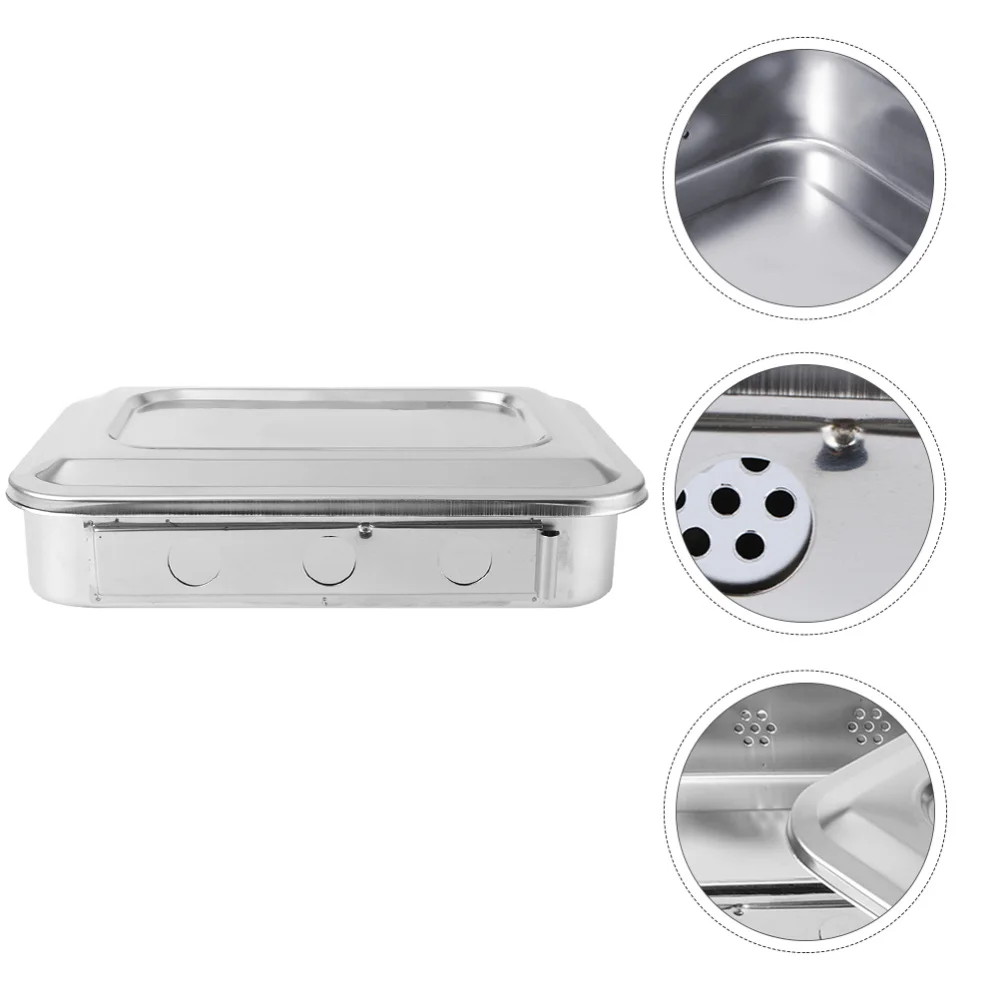 1PC Stainless Steel Tray Disinfectant Box with Lid and Hole(Silver)
1PC Stainless Steel Tray Disinfectant Box with Lid and Hole(Silver)