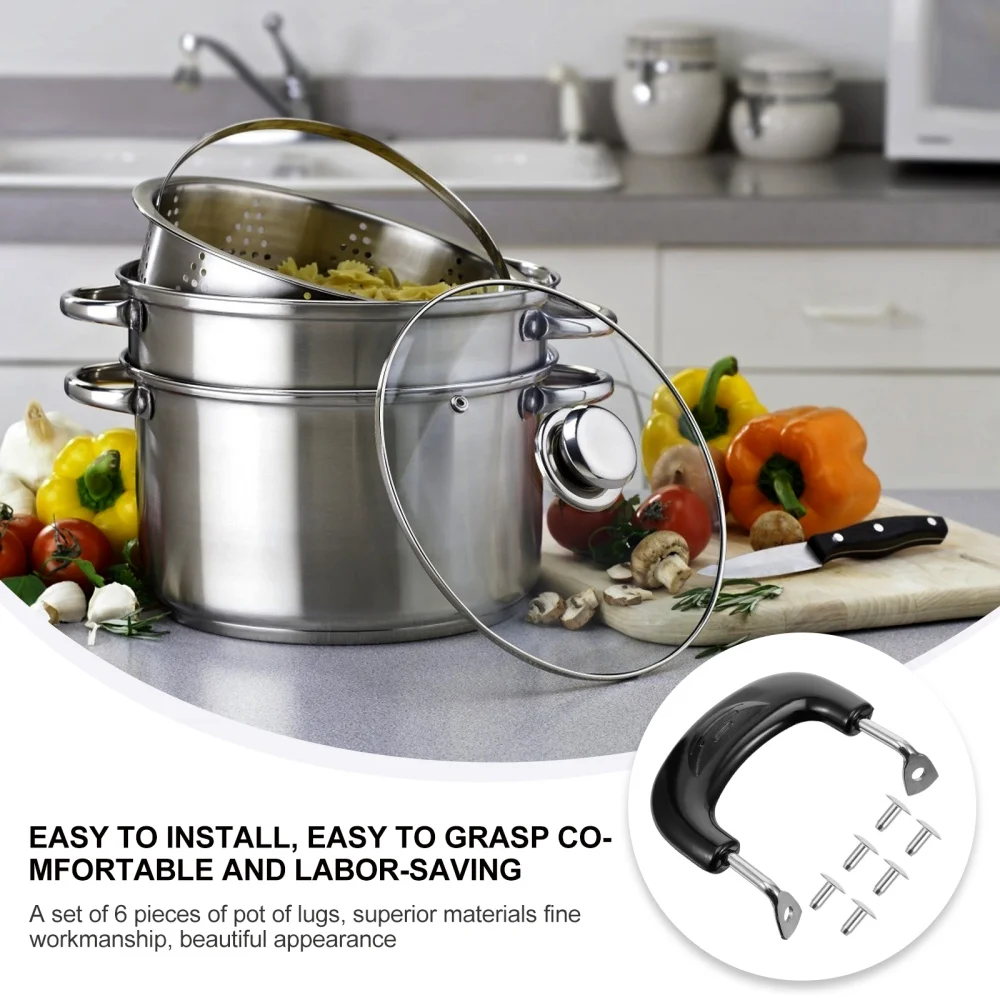 6pcs Pan Ear Replacements Pot Handles Stainless Steel Cookware Accessories (Small)
6pcs Pan Ear Replacements Pot Handles Stainless Steel Cookware Accessories (Small)