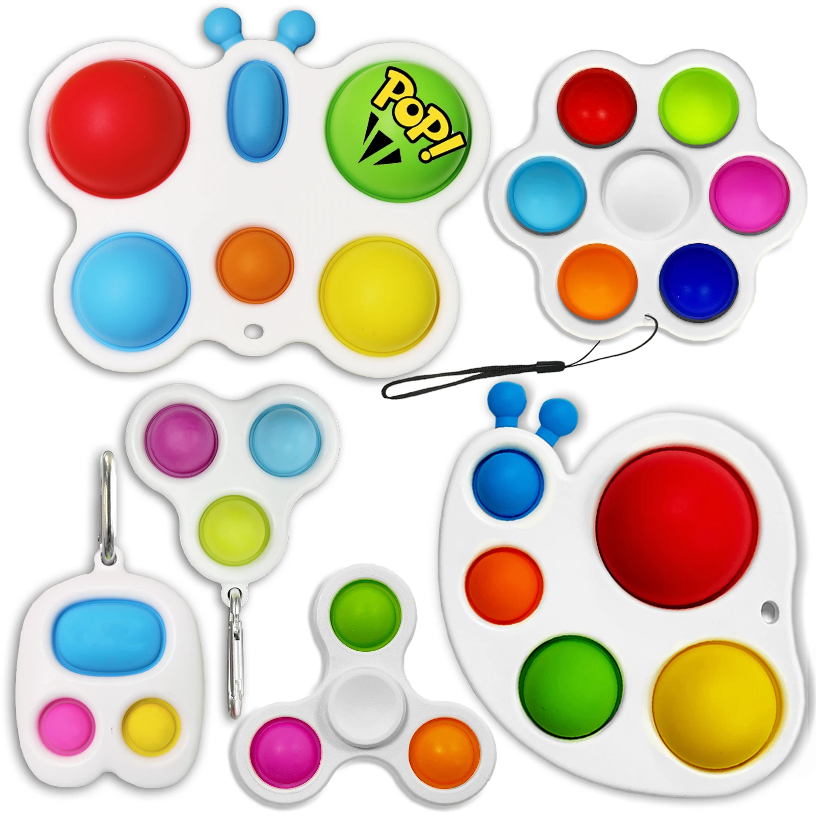 6 Pack Fidget Toys Set Simple Dimple Sensory Cheap with Sppinner Push Popp B_ubble for Kids&Adults Relieve Stress Gifts 
6 Pack Fidget Toys Set Simple Dimple Sensory Cheap with Sppinner Push Popp B_ubble for Kids&Adults Relieve Stress Gifts
