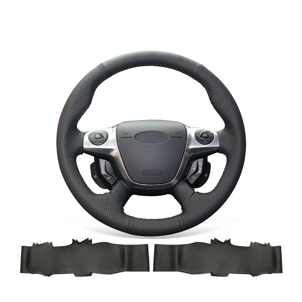 Black Genuine Leather Car Steering Wheel Cover For Ford Focus 2011-2014 Grand C-Max 2010-2015 Kuga 2012 2013-2016 Car-Styling
Black Genuine Leather Car Steering Wheel Cover For Ford Focus 2011-2014 Grand C-Max 2010-2015 Kuga 2012 2013-2016 Car-Styling