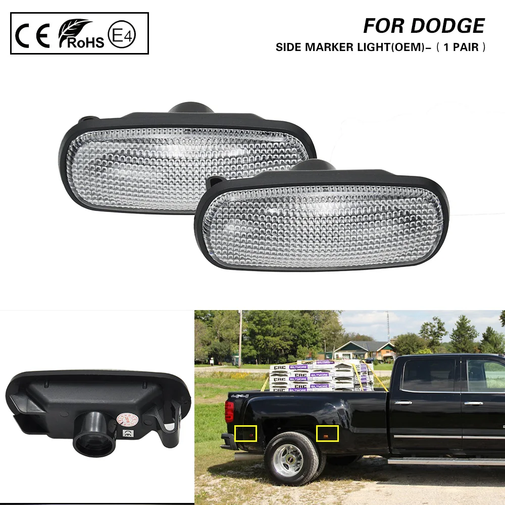 For Dodge RAM 2500HD 3500HD Double Wheel 2003-2009 Clear OEM side marker lamp 2X
For Dodge RAM 2500HD 3500HD Double Wheel 2003-2009 Clear OEM side marker lamp 2X