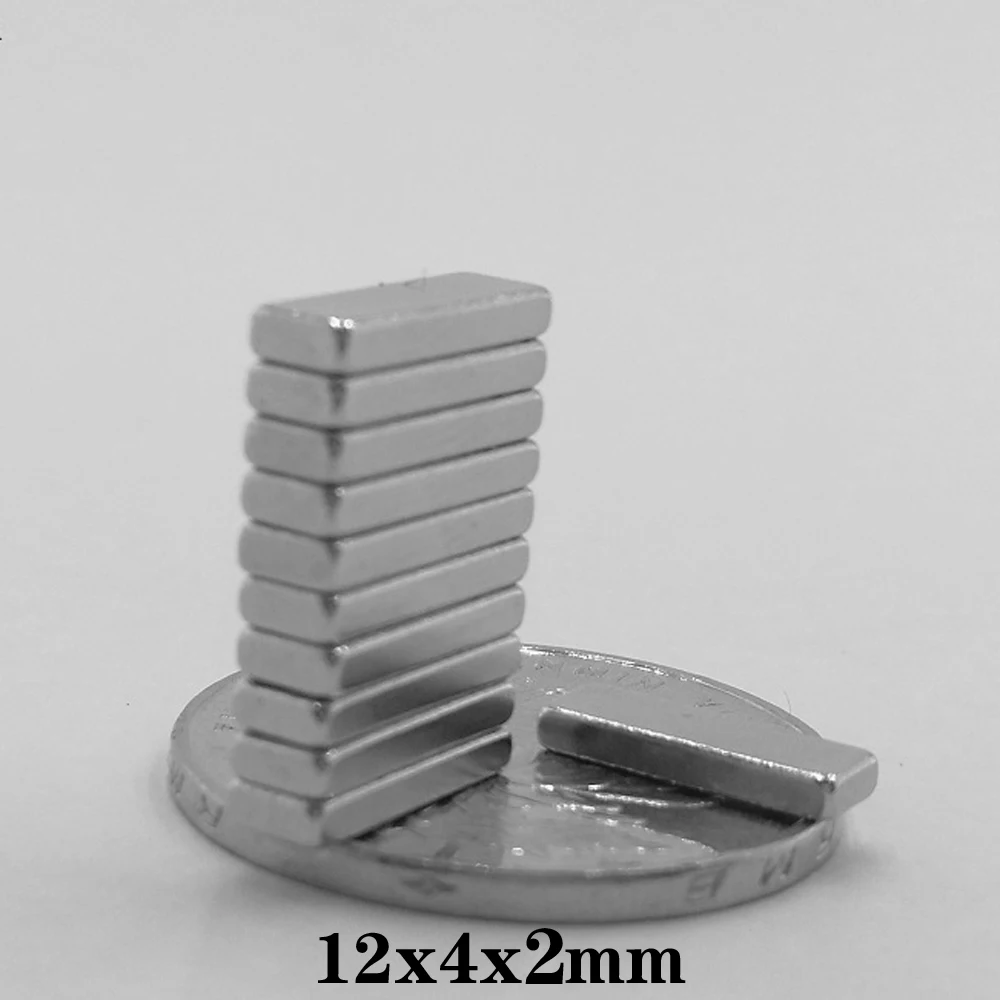 20 ~ 500 шт 12x4x2 мм мощный лист магнитов 12 x 4 постоянный магнитный блок Тонкий