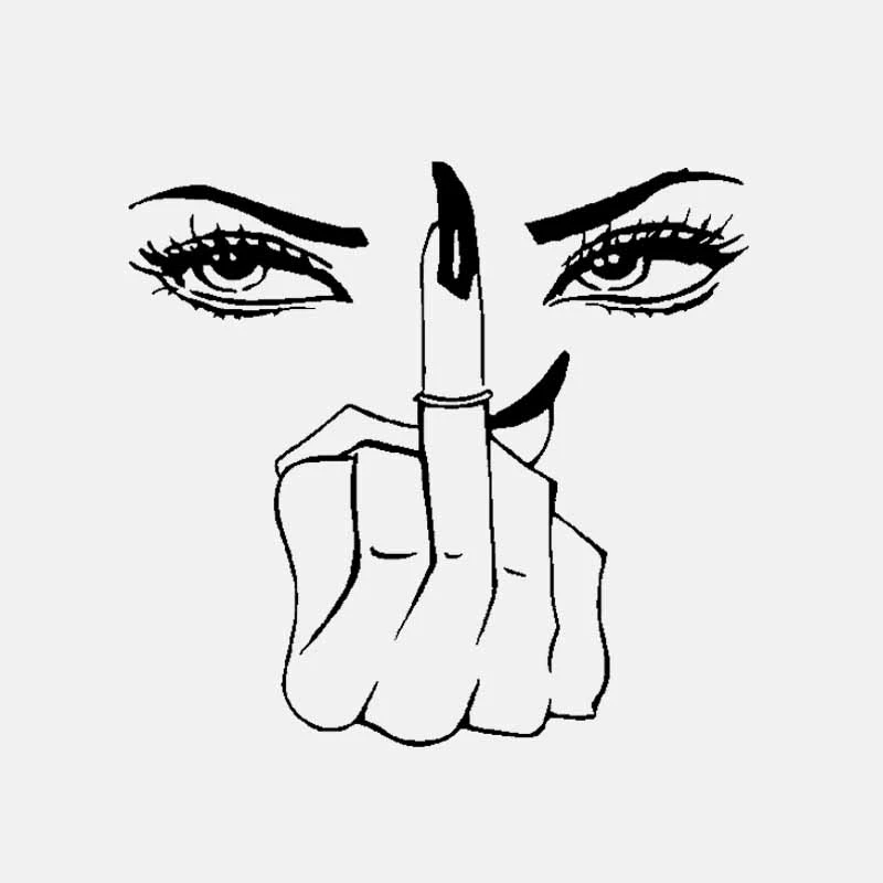 Eye girl vinyl decals car stickers Woman middle finger sexy sticker car supplies black/silver 
Eye girl vinyl decals car stickers Woman middle finger sexy sticker car supplies black/silver
