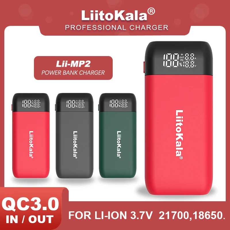 Зарядное устройство и внешний аккумулятор LiitoKala Lii-MP2 18650 21700 с цифровым дисплеем
Зарядное устройство и внешний аккумулятор LiitoKala Lii-MP2 18650 21700 с цифровым дисплеем