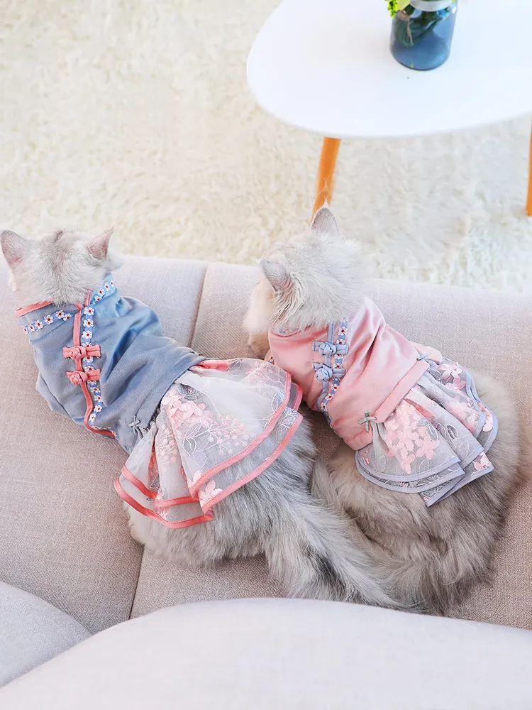 Платье с котом на весну и лето новинка платье одежда котенком собачкой