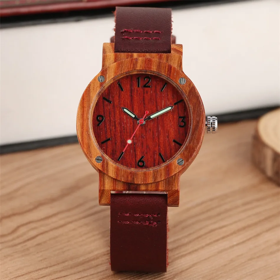 Cherry Wood Lady Quartz Genuine Leather Wrist Watch Luminous Hands Display Unique Dial Women's Wooden Timepiece Female Clock
Cherry Wood Lady Quartz Genuine Leather Wrist Watch Luminous Hands Display Unique Dial Women's Wooden Timepiece Female Clock