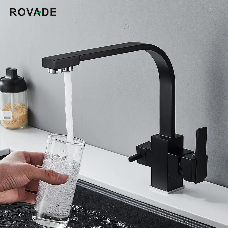 ROVADE Kitchen Sink Faucet with Drinking Water Faucet, Water Filtration Faucet, Bar Water Filter Faucet (Matte Black)
ROVADE Kitchen Sink Faucet with Drinking Water Faucet, Water Filtration Faucet, Bar Water Filter Faucet (Matte Black)